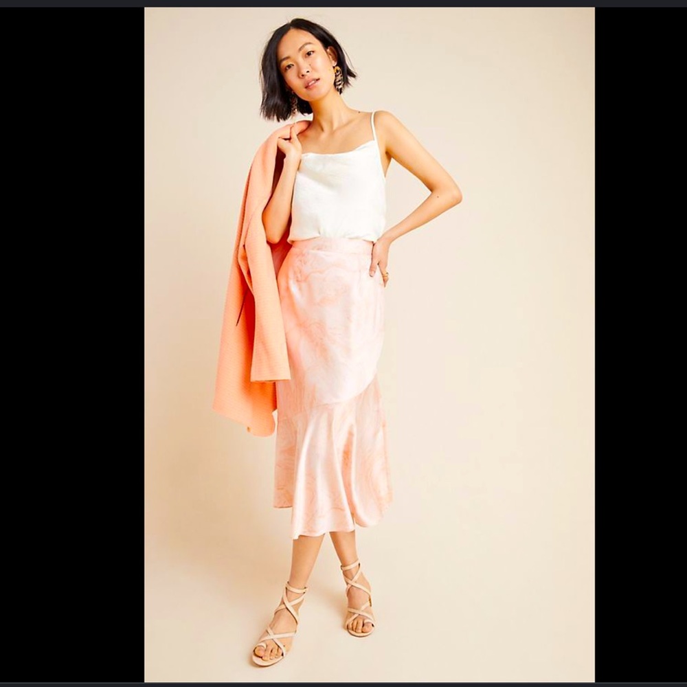 🦄 Anthropologie HUTCH Paulette Marble-Dyed Midi Skirt. NWT. Size 14 🦄